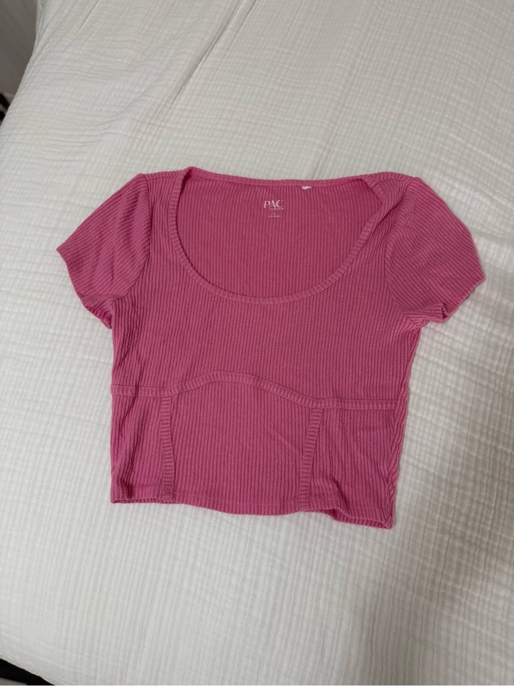 PacSun Rose Pink Ribbed Scoop Crop Top